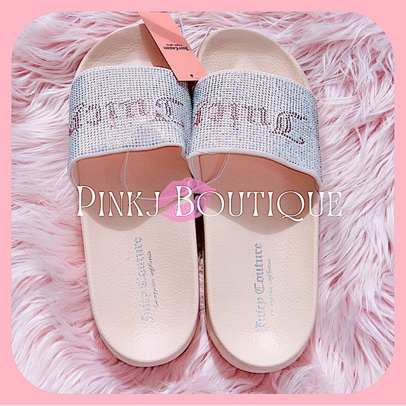 💗💋{Juicy Couture} Beautiful Bling Blush Pink {Wander} Slides | Sandals! - Picture 3 of 3
